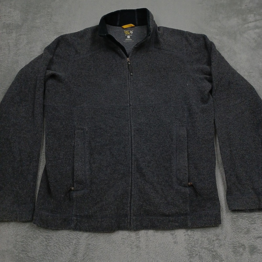 Mountain Hardwear Jacket Mens Large Gray Wool Blend Full Zip Outdoor Pockets